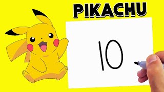 How to draw Pikachu from Pokemon with number 10 for beginners screenshot 4