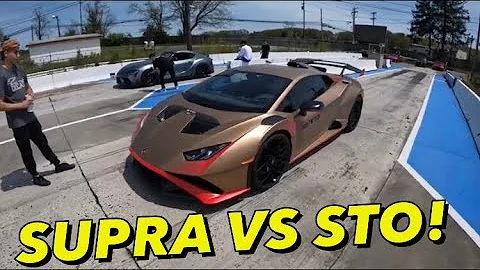 RACING THE DOBRE BROTHERS!  SUPRA vs HURACAN STO!
