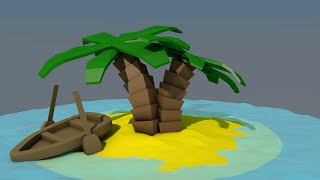 Isla Low-Poly | Cinema 4D Speed Art