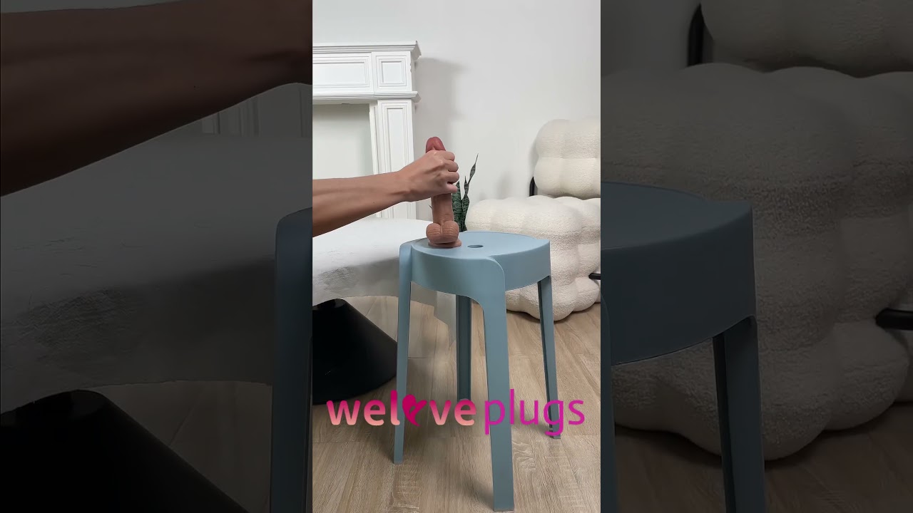 Realistic Dildo with Suction Cup Display: Close-Up Showcase of This Versatile Adult Toy