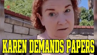 Immigration karen in california demands to see citizenship status of
man mowing lawn (reaction)
