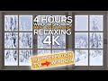 Best relaxing Jazz music 2021 with Snowing Outside Window Ambience - 4K