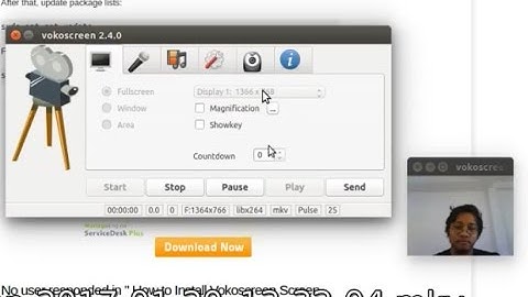 Screen Recorder + Webcam with Vokoscreen in Ubuntu 16.04