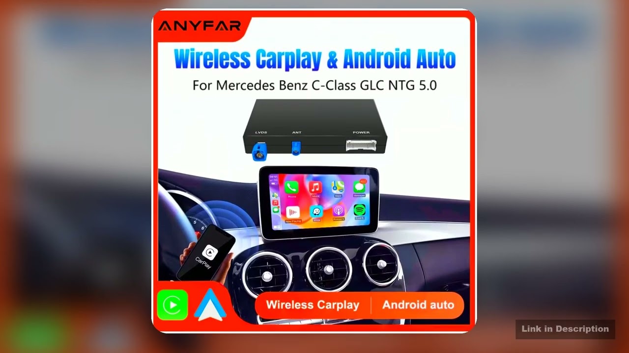 ANYFAR Wireless Carplay Android Auto Module For Mercedes NTG50 W176 W205 A B C CL GLS GLA GLC CLA