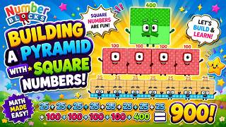 Numberblocks - Building a Pyramid with Square Numbers! | Learn to Count | Learning MATH | MathPlayID