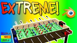 TABLE FOOTBALL EXTREME WITH 63 BALLS! - Blender Animation - Tischkicker - 3D Animation [60 fps] screenshot 5