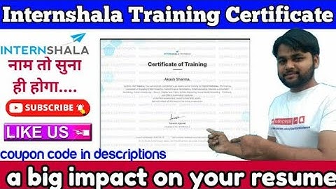 Internshala Training Industry Recognised Certifications |Online Trainings |@ShorttrickScience