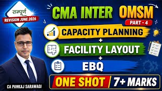 CMA Inter OMSM Revision Part 4 | Capacity Planning + Facility Layout + EBQ | 14+ Marks |