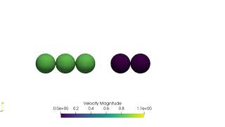 Simulation of the Newton's cradle