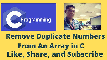 Remove Duplicate Numbers From An Array in C