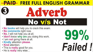 No v/s Not | Adverb Advance | Full Free Paid English Grammar | Uphaar Classes by Sumit Sir