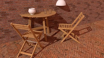 Autodesk Maya, Modeling stylized wooden table and chairs