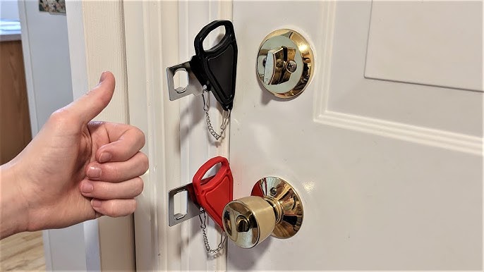 Portable Door Lock with Travel Bag, Travel Friendly Door Lock for