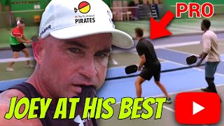 Joey plays Pickleball 5.0s and a Pro in Men's Doubles