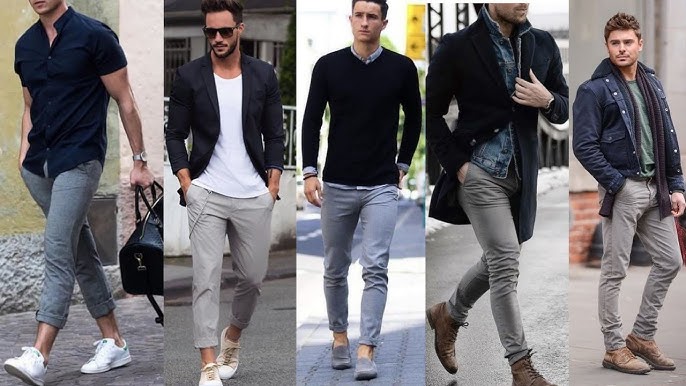 Men's Grey Pant Outfits Ideas/Grey Pants With Shirts Combination Outfits  2022 
