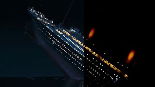 Titanic split scene, but it’s side by side with realistic lighting… Titanic 1997 | James ￼Cameron