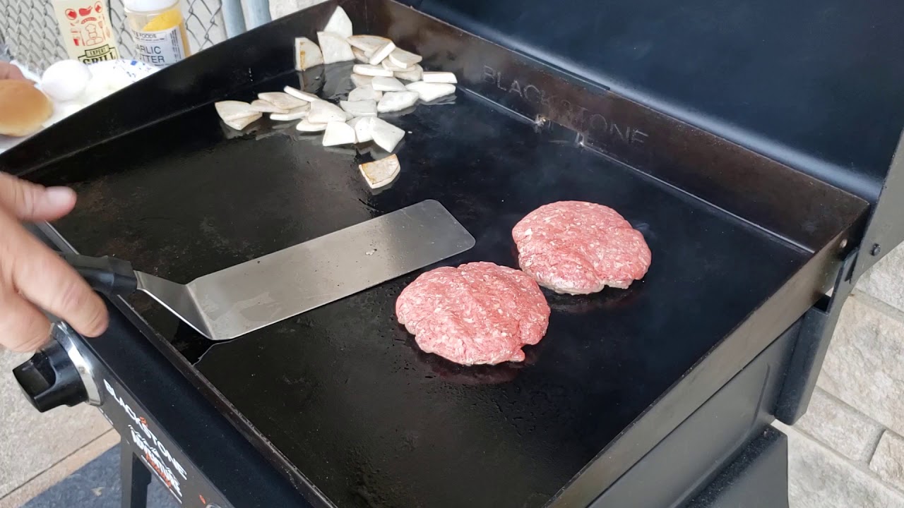 Ground sirloin burgers on the Blackstone Griddle. YouTube
