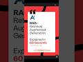 🚀 RAG (Retrieval-Augmented Generation) Explained in 60 Seconds #RAG #AI #LLM #GenerativeAI #MachineL