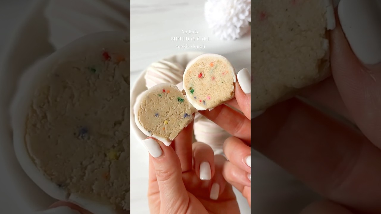 (No bake) BIRTHDAY CAKE COOKIE DOUGH (recipe in description)