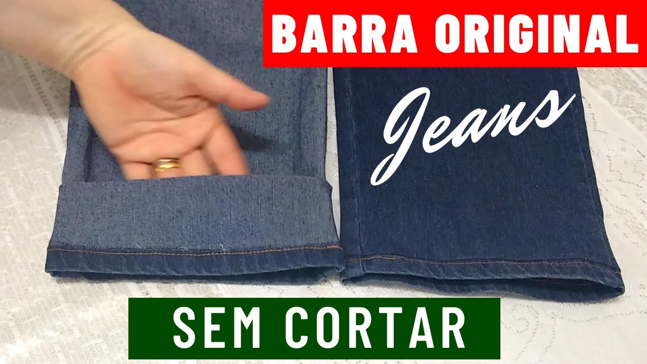 How to Hem Your Jeans without cutting the original hem - YouTube