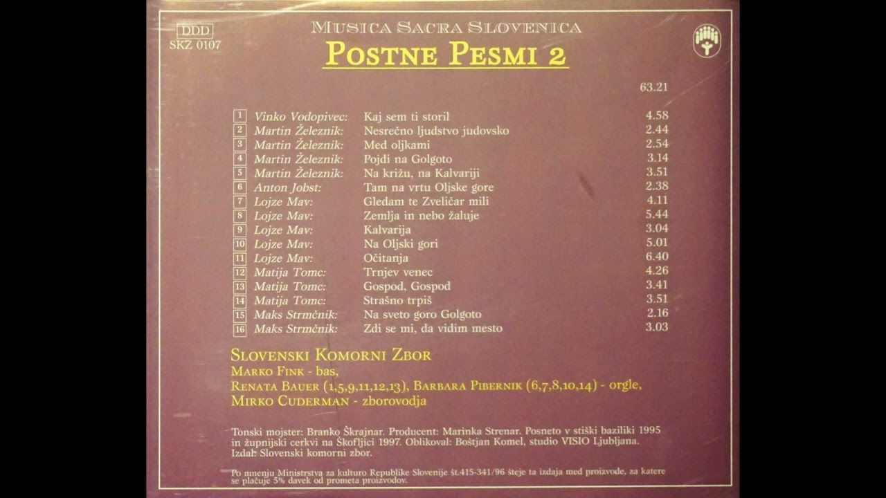 Zemlja in nebo žaluje (Lojze Mav) - Slovenski komorni zbor