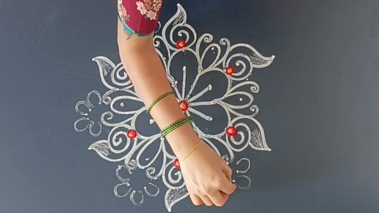 Chukkala muggulu #easy muggulu #kolam muggulu beautiful chukkala muggulu 