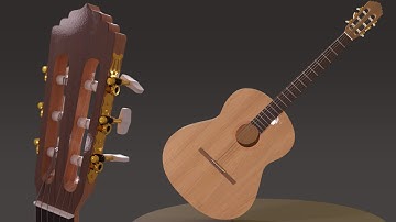 Classic Guitar | Modeling, Texturing - Blender 2.91 Timelapse