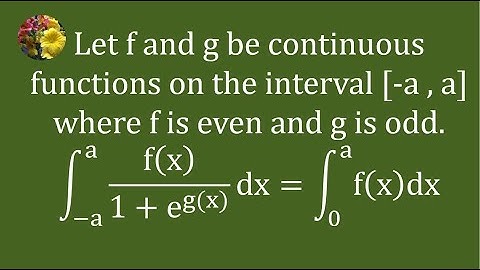 Properties of Definite Integrals: Even and Odd Functions