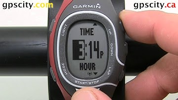 Time Setting System Menu in a Garmin Forerunner 60.