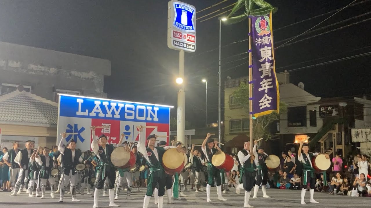 東青年会　旧盆ウンケー最終演舞 コザ高前ローソン　2025.9.4