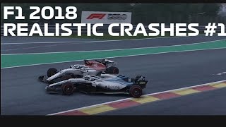 F1 2018 Realistic crashes #1
