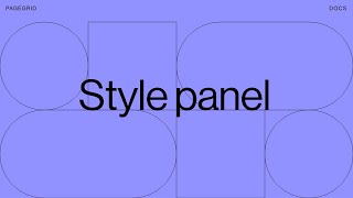 Style panel – PAGEGRID tutorial