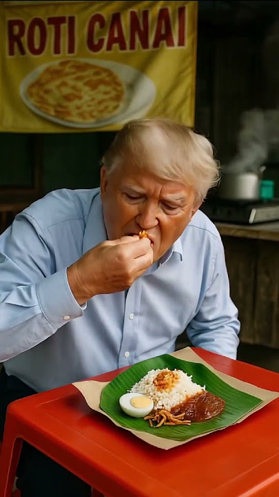 POV: Trump Eats Nasi Lemak with His Hands for the First Time 🍛🇲🇾