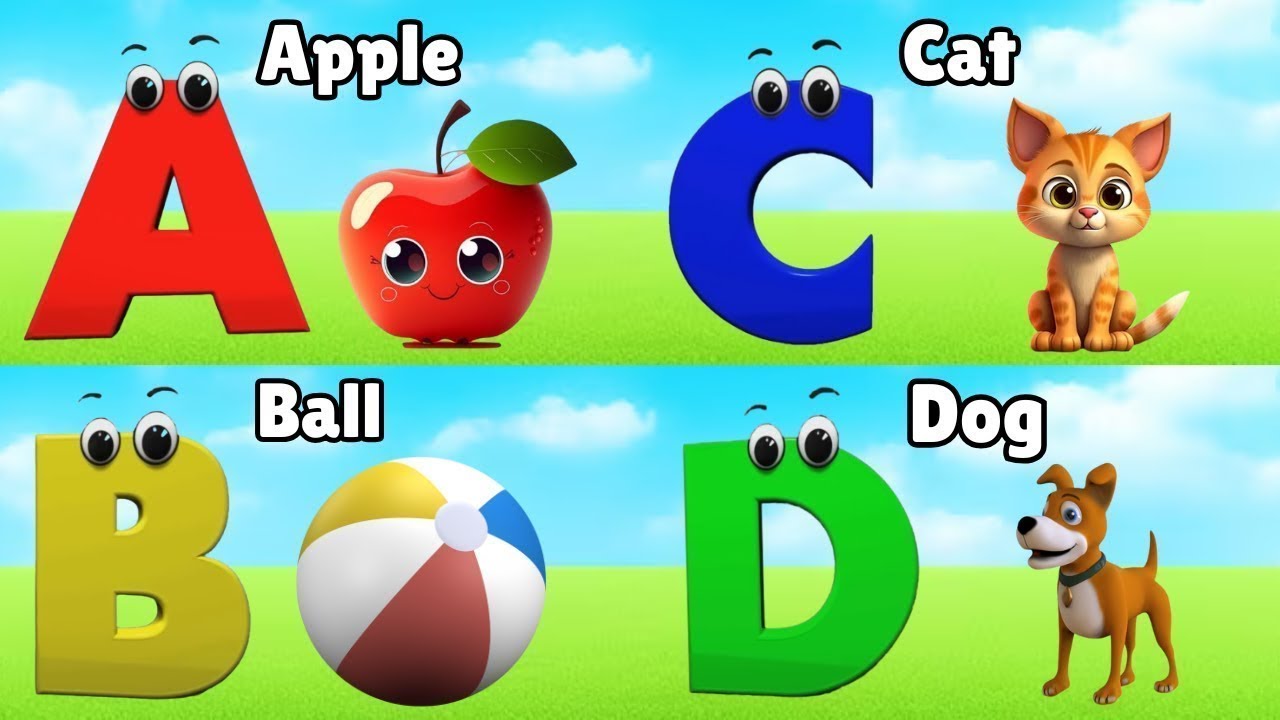 "ABC Phonics for Kids A for Apple 🍎| Fun Alphabet Song | A to Z Learning by Kids Abcd School"