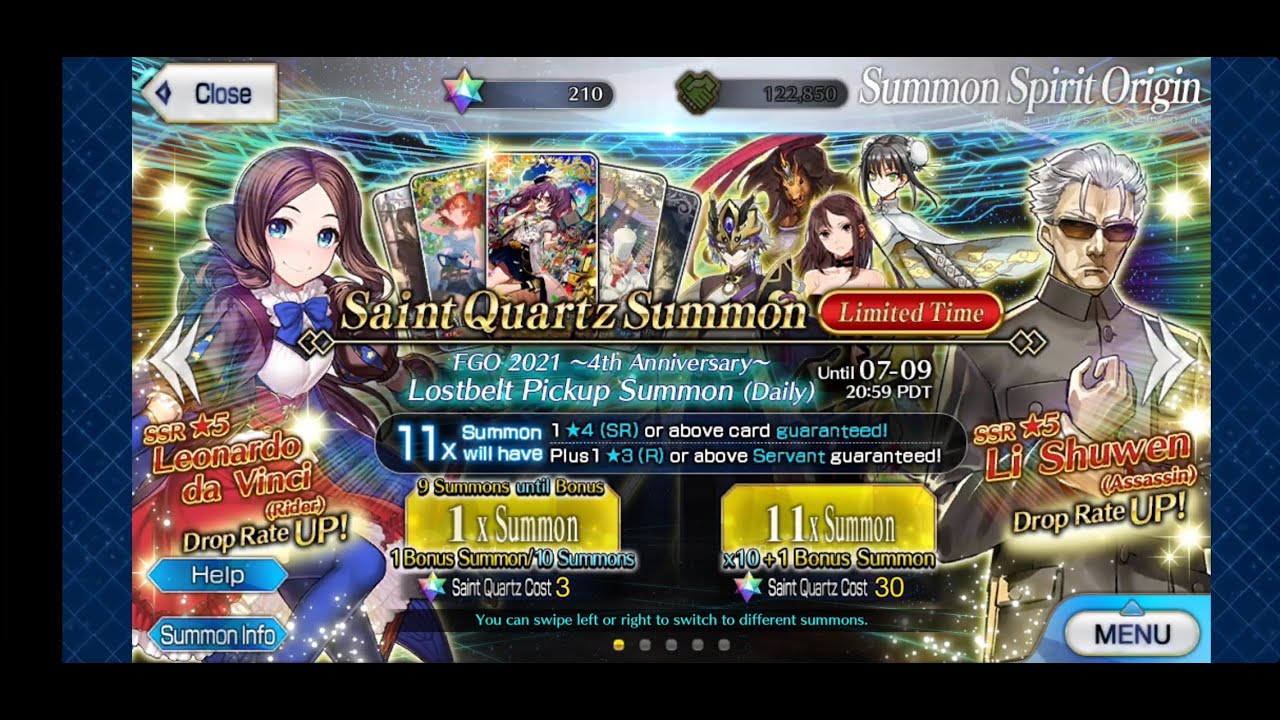 [FGO NA] Li Shuwen and Da Vinci Rider Summoning Rolls!