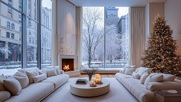 Warm Jazz Background Music And Christmas Atmosphere In Luxury Apartment - Gentle Jazz On A Snowy Day