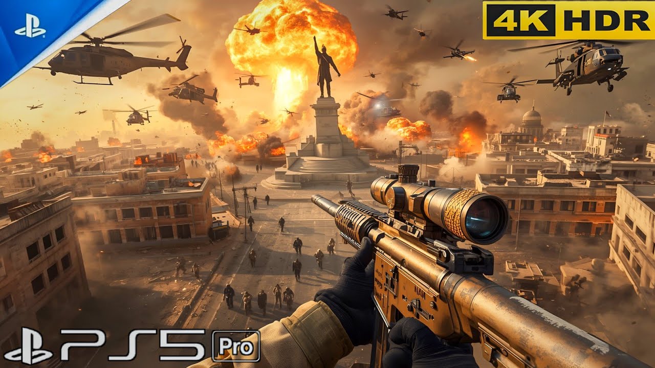 PS5 NUCLEAR EXPLOSION IN THE MIDDLE EAST SHOCK AND AWE COD4 MW Realistic graphics gameplay [4K60FPS]