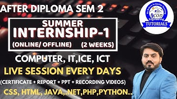 GTU INTERNSHIP || SUMMER INTERNSHIP 1 (2 WEEKS) FOR  AFTER DIPLOMA SEM 2 || ONLINE GTU INTERNSHIP