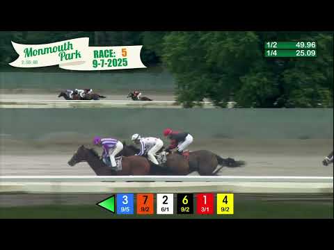 video thumbnail for MONMOUTH PARK 09-07-2025 RACE 5
