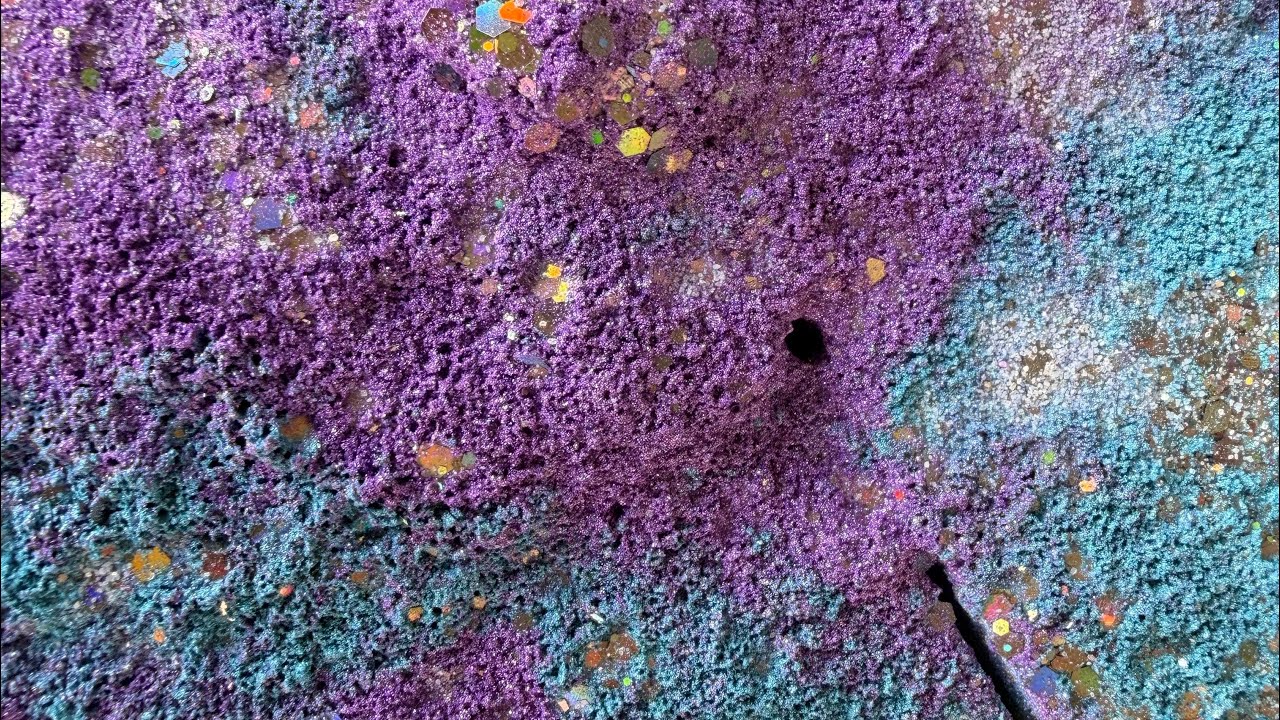 ASMR 6 Gym Chalk Blocks Crush | Dyed and coated with Powder and Glitter ...