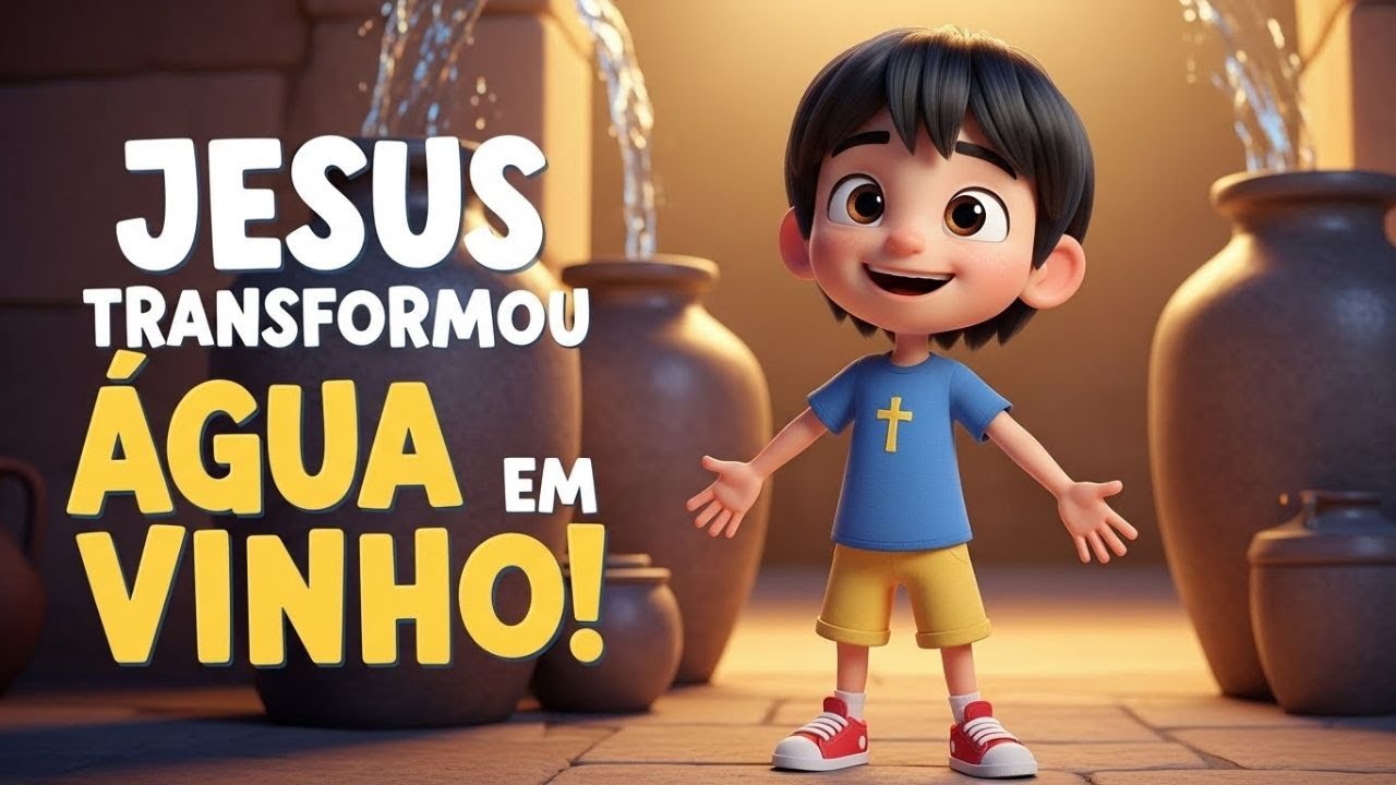 Jesus Transformou Água em Vinho 🎵 | Música Cristã Infantil com Benjamim