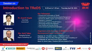Session on Introduction to TReDS - April 18, 2024