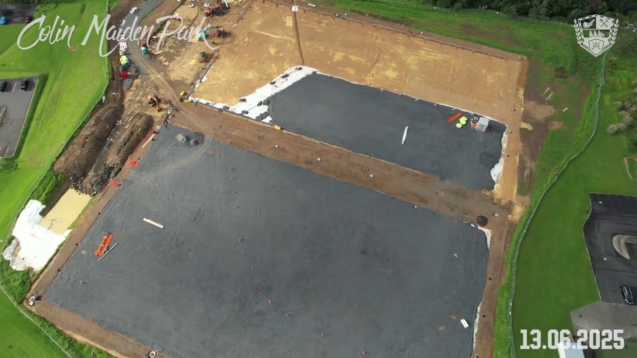 Colin Maiden Park Turf Project - construction progress to 13 June 2025.