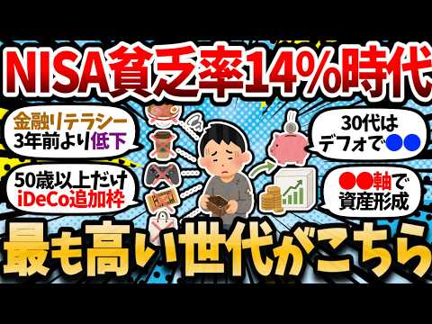 NISA貧乏14%時代。NISA貧乏率の最も高い世代がこちら。【2chお金スレ・有益スレ】