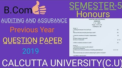 Privi Creation B.com semester-5 Audit & Assurance Previous Year question paper 2019 for hons. (C.U)