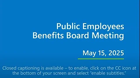 PEB Board Meeting – May 15, 2025