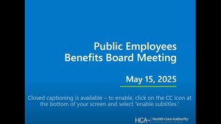 PEB Board Meeting – May 15, 2025