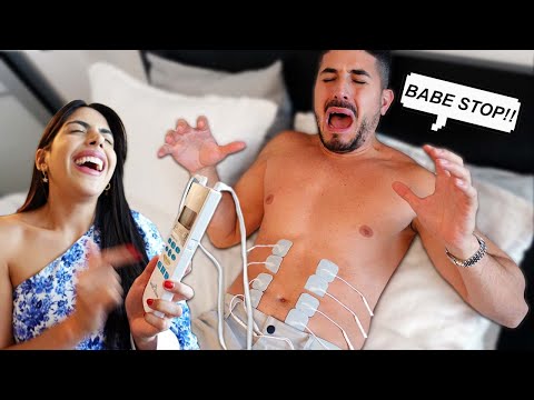 Husband vs Wife! Who can last longer on the period pain simulator