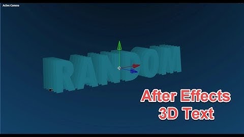 After Effect 3D text (No Plugins)