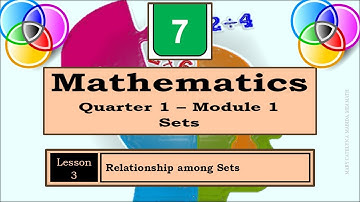 RELATIONSHIP AMONG SETS || MATH7 Q1 Wk1 M1 LESSON 3